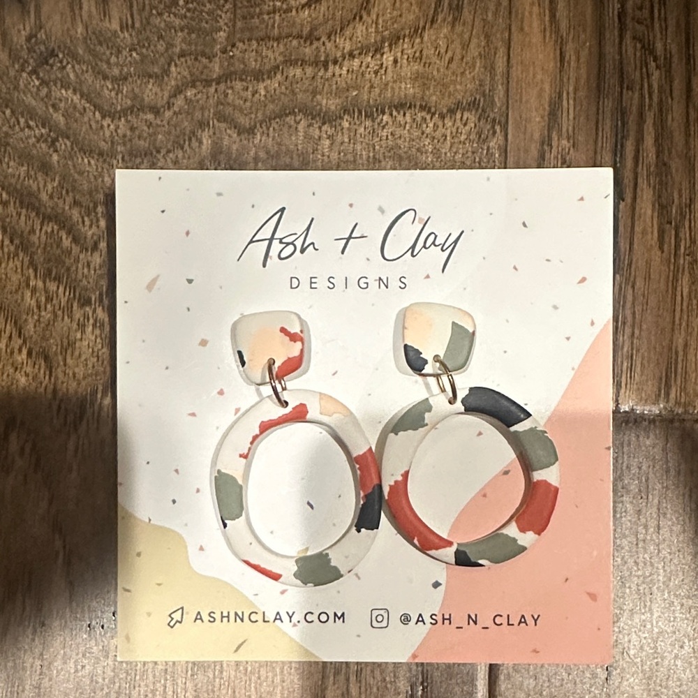 Multicolor Statement Earrings clay
